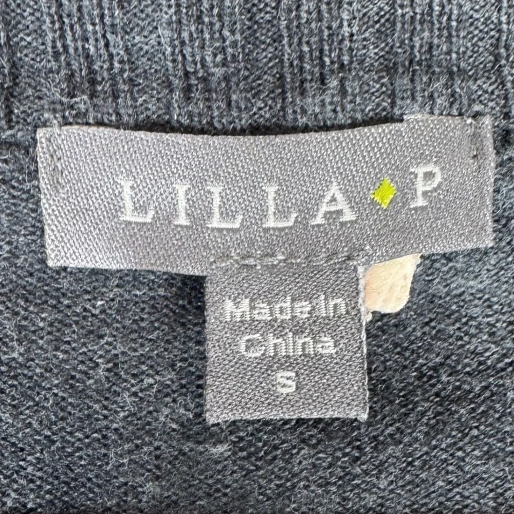 Lilla P Charcoal Gray‎ Short Sleeve Cashmere Blend Button Up Cardigan Size S